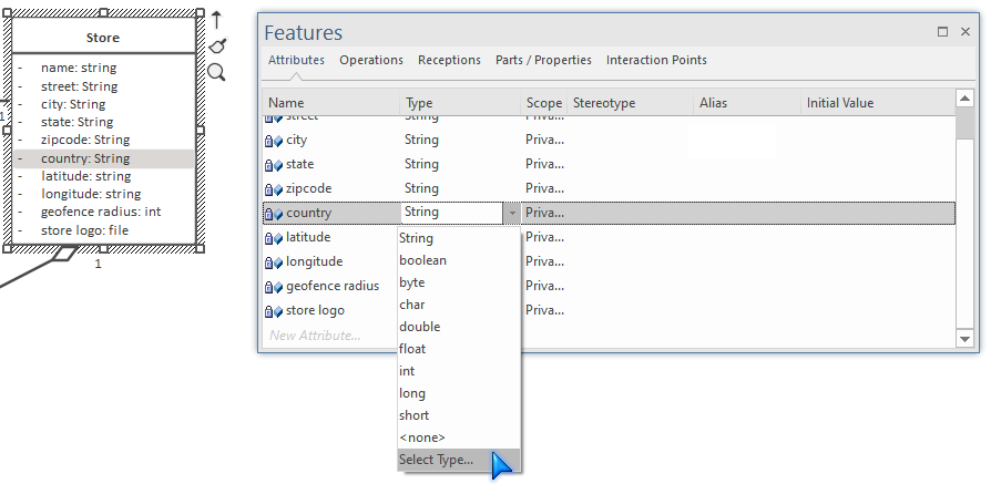 Attribute enum type