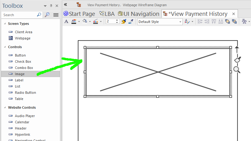 Adding an image to the wireframe