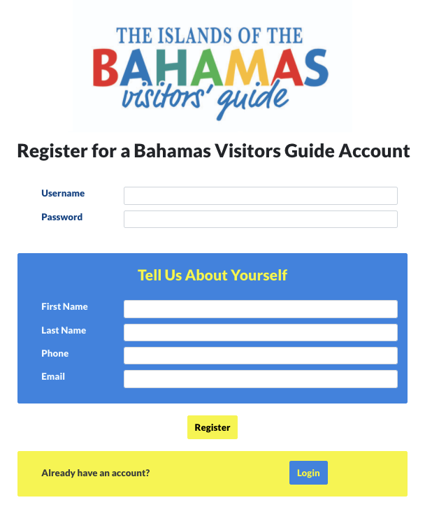 Bahamas Visitor Guide - example LBA website